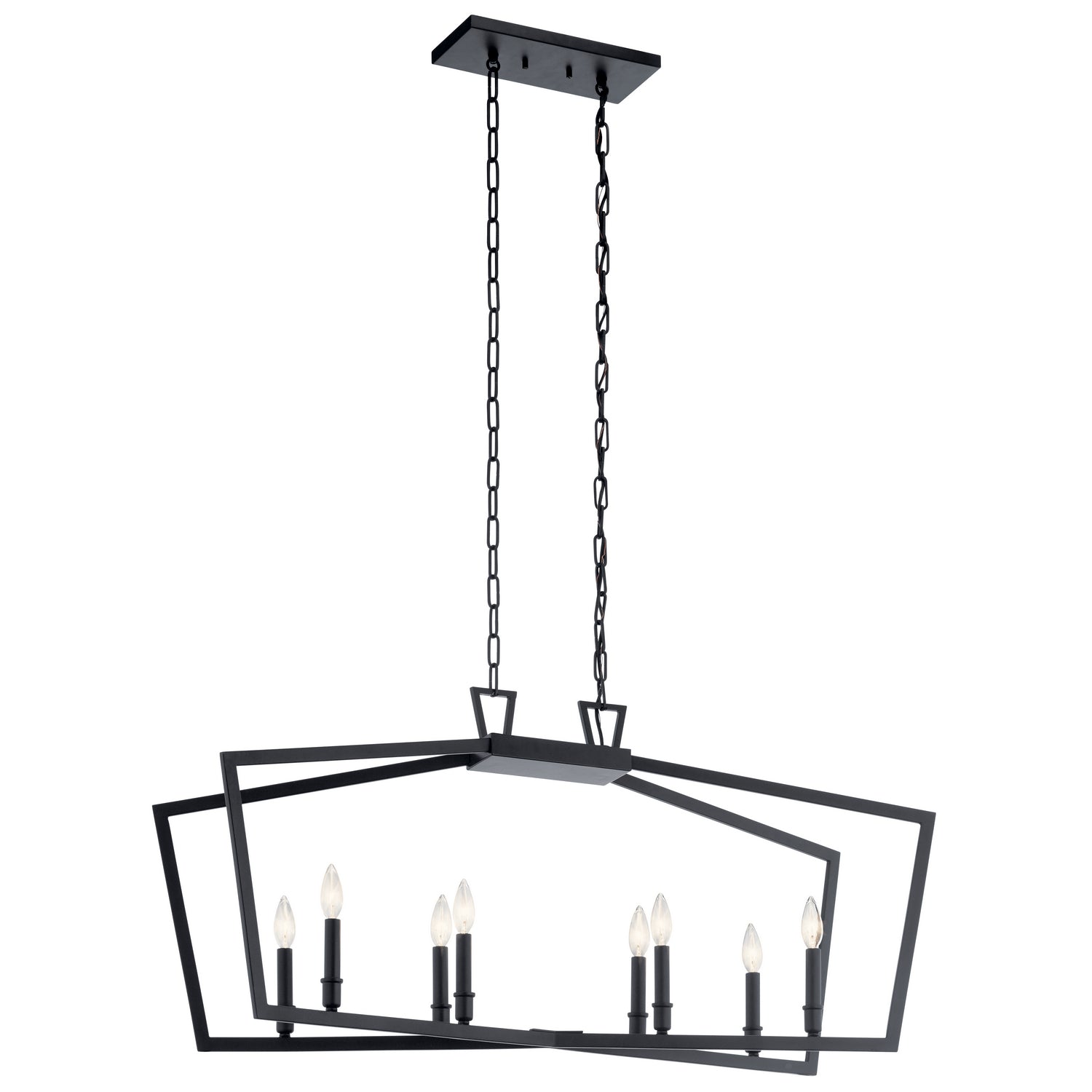 KICHLER 43494BK Abbotswell 8 Light Linear Chandelier Black