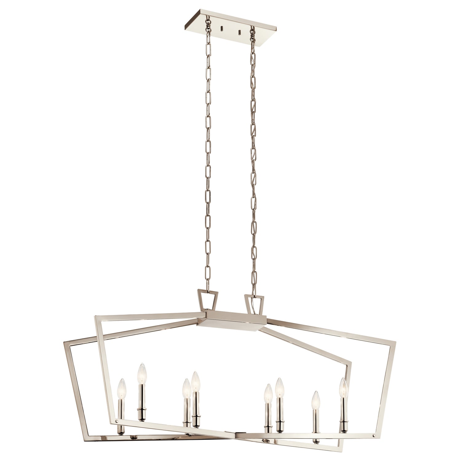 KICHLER 43494PN Abbotswell 8 Light Linear Chandelier Polished Nickel