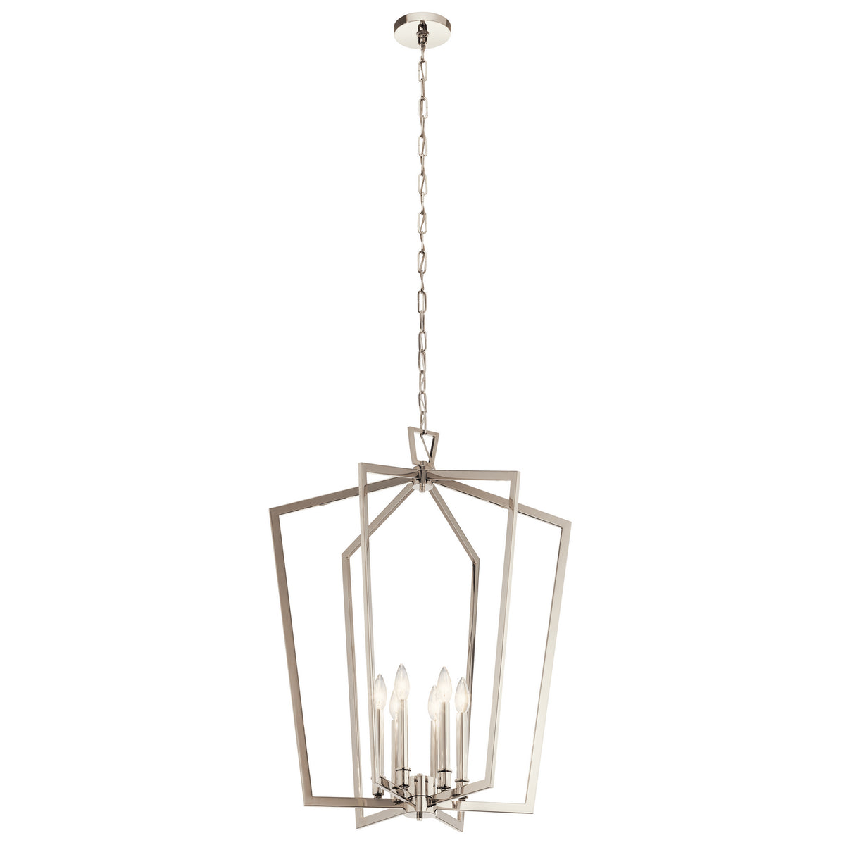 KICHLER 43495PN Abbotswell 6 Light Chandelier Polished Nickel
