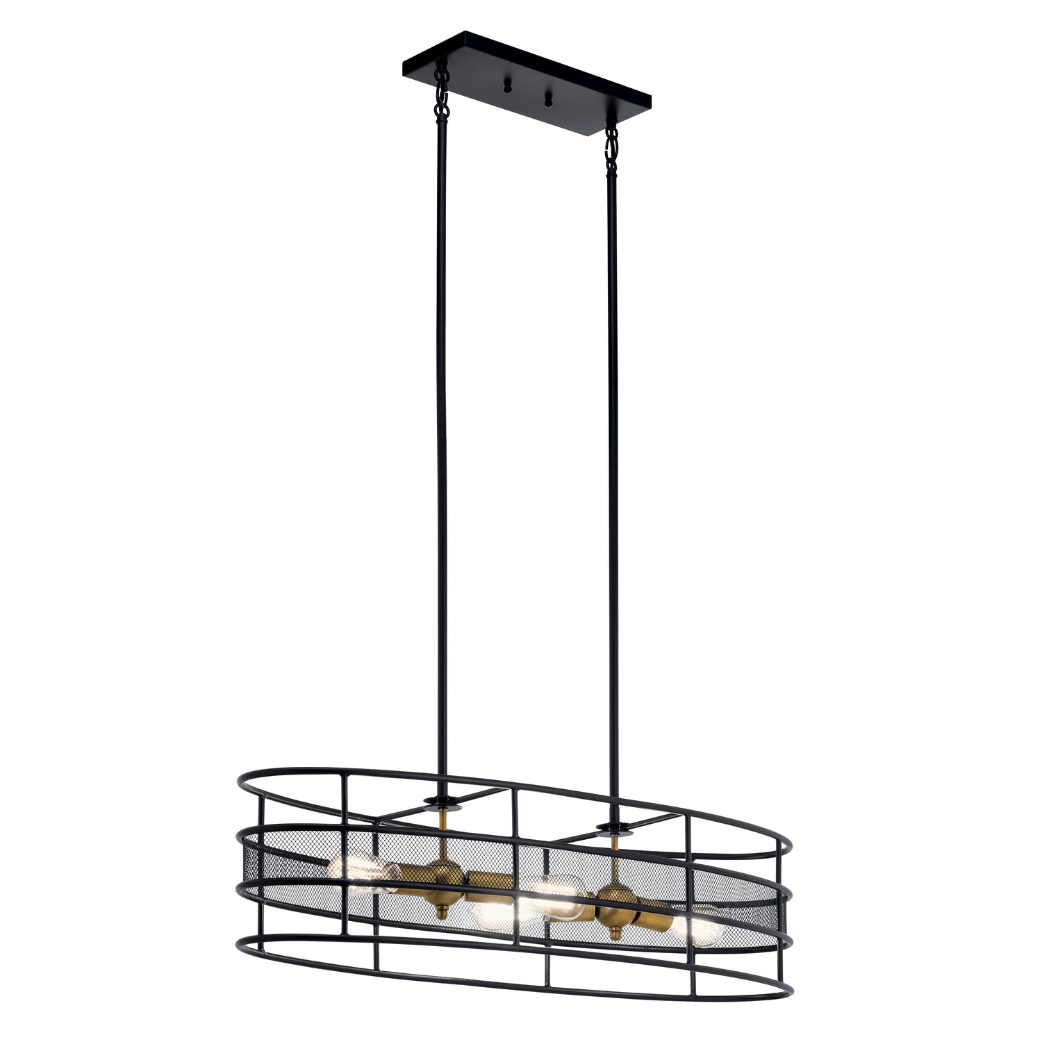 KICHLER 43595Bk Piston Four Light Chandelier Black