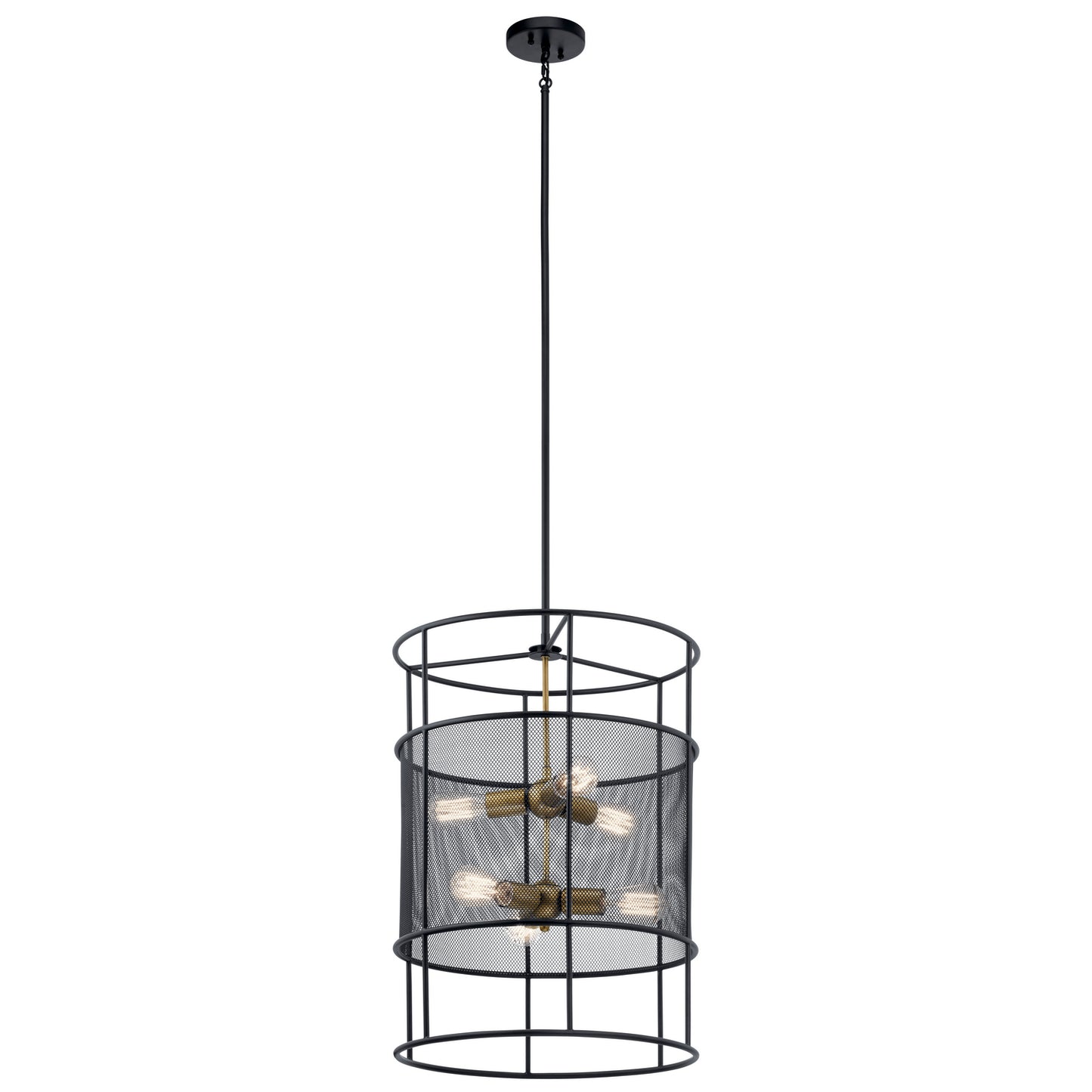 KICHLER 43596Bk Piston Six Light Foyer Pendant Black