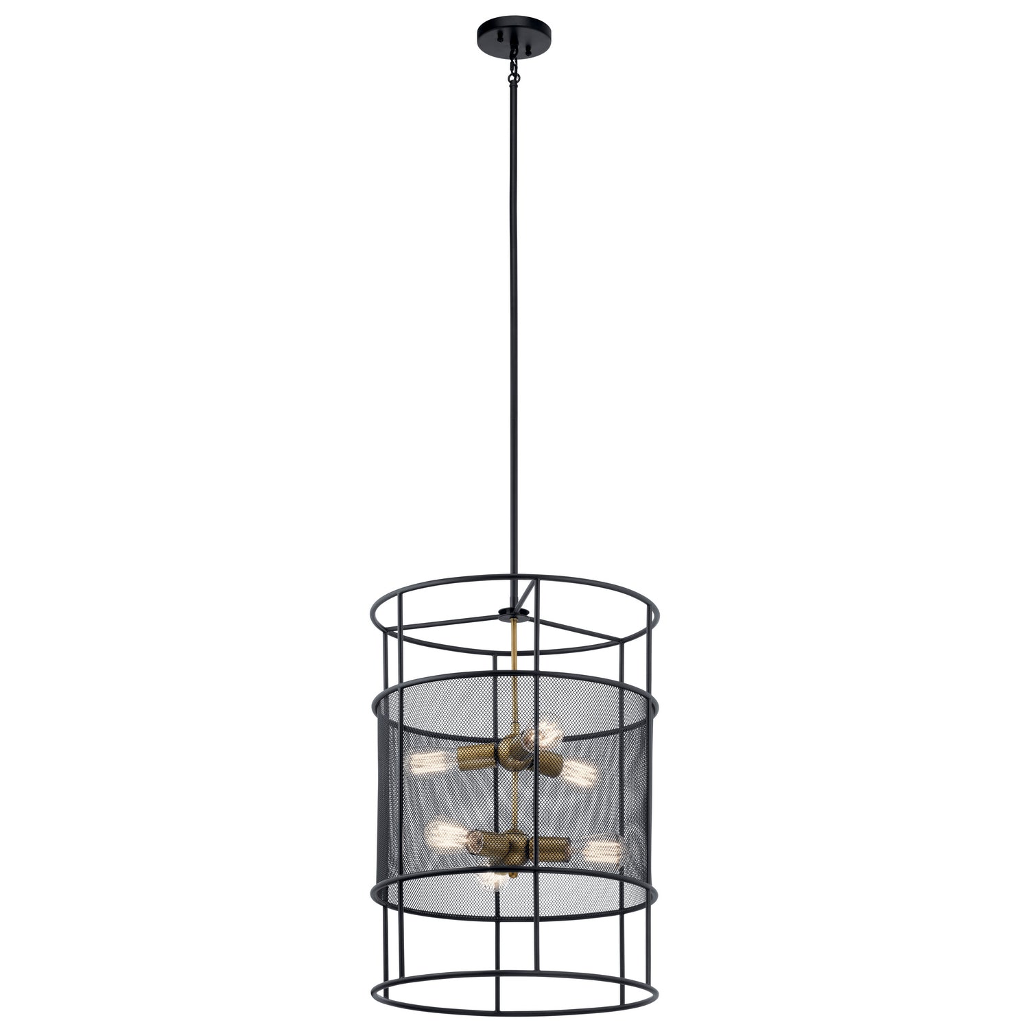 KICHLER 43596Bk Piston Six Light Foyer Pendant Black