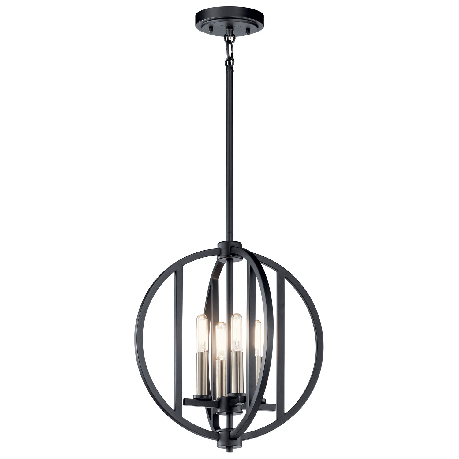 KICHLER 43642BK Samural 4 Light Mini Chandelier Black