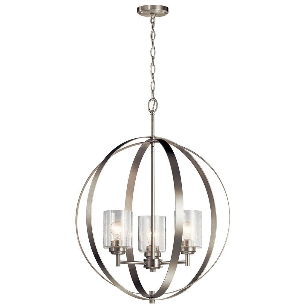 KICHLER 44034NI Winslow 3 Light Chandelier Brushed Nickel