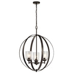 KICHLER 44034OZ Winslow 3 Light Orb Chandelier Olde Bronze