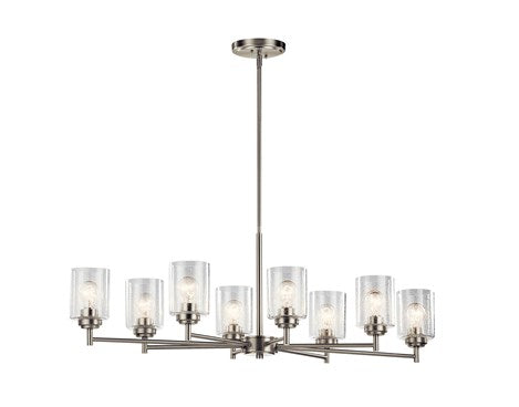 KICHLER 44035NI Winslow 14.75" 8 Light Oval Chandelier With Clear Seeded Glass In Brushed Nickel