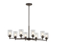 KICHLER 44035OZ Winslow 14.75" 8 Light Oval Chandelier With Clear Seeded Glass In Olde Bronze