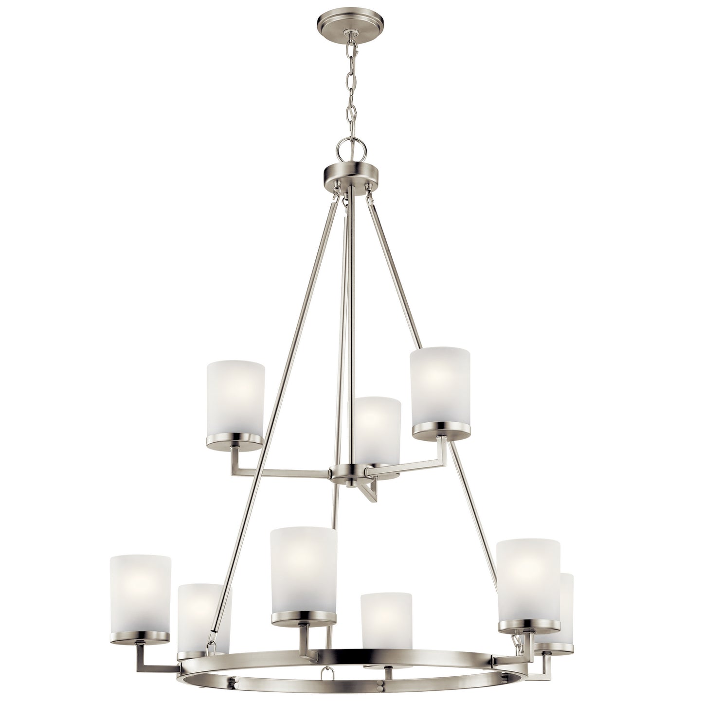 KICHLER 44037Ni Daimlen Nine Light Chandelier Brushed Nickel