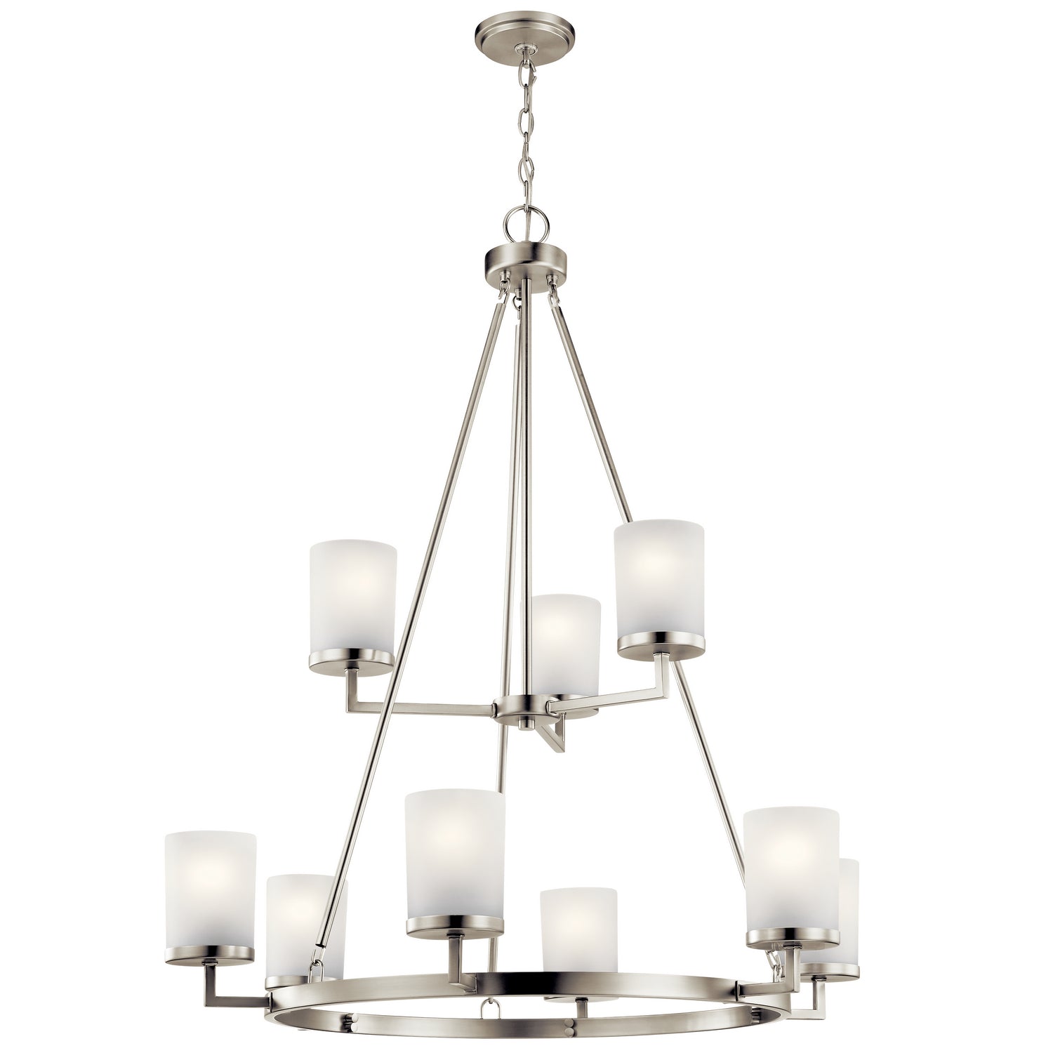 KICHLER 44037Ni Daimlen Nine Light Chandelier Brushed Nickel