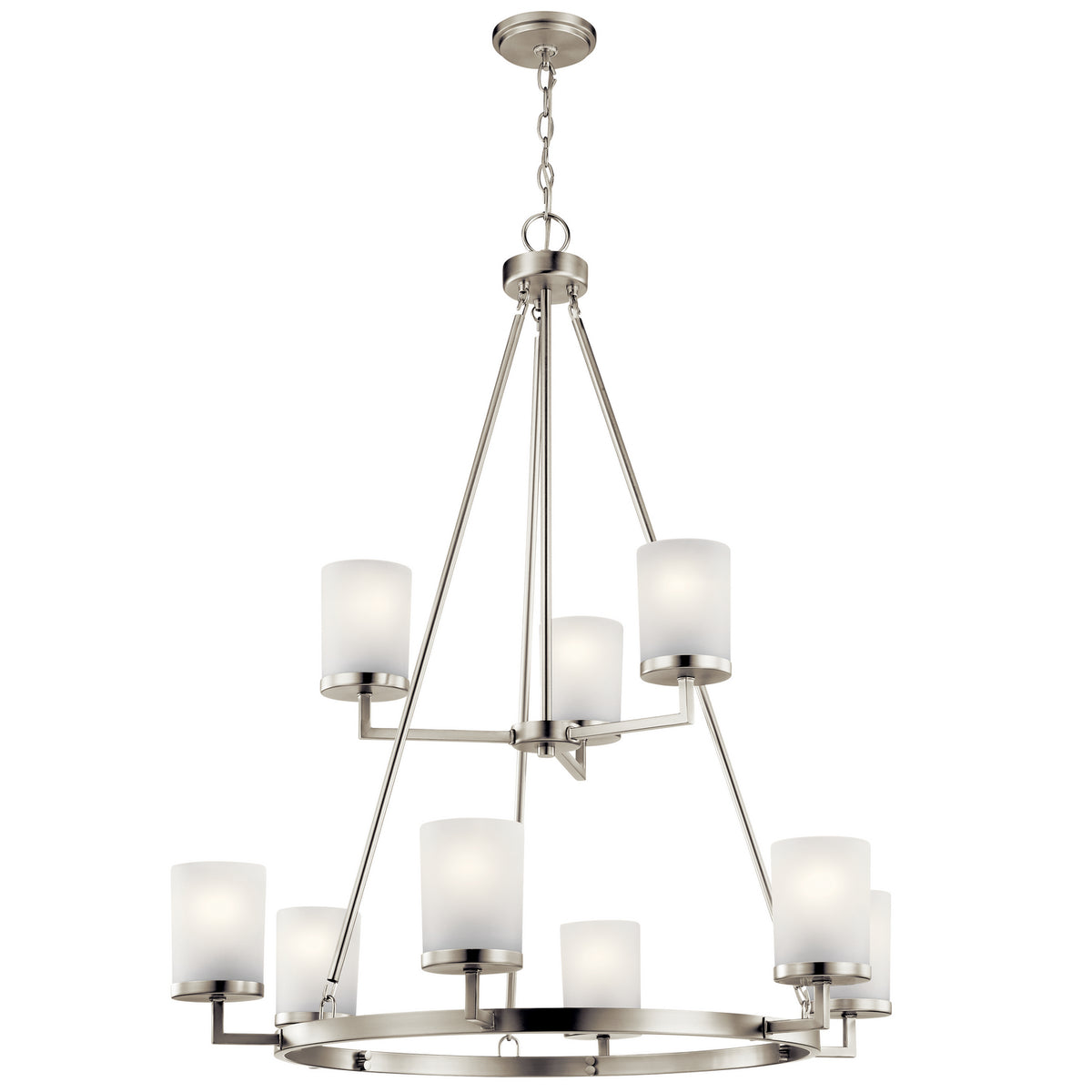 KICHLER 44037NI Daimlen Nine Light Chandelier Brushed Nickel