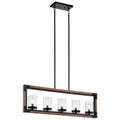 KICHLER 44043AUB Marimount 5 Light Linear Chandelier Auburn Stained