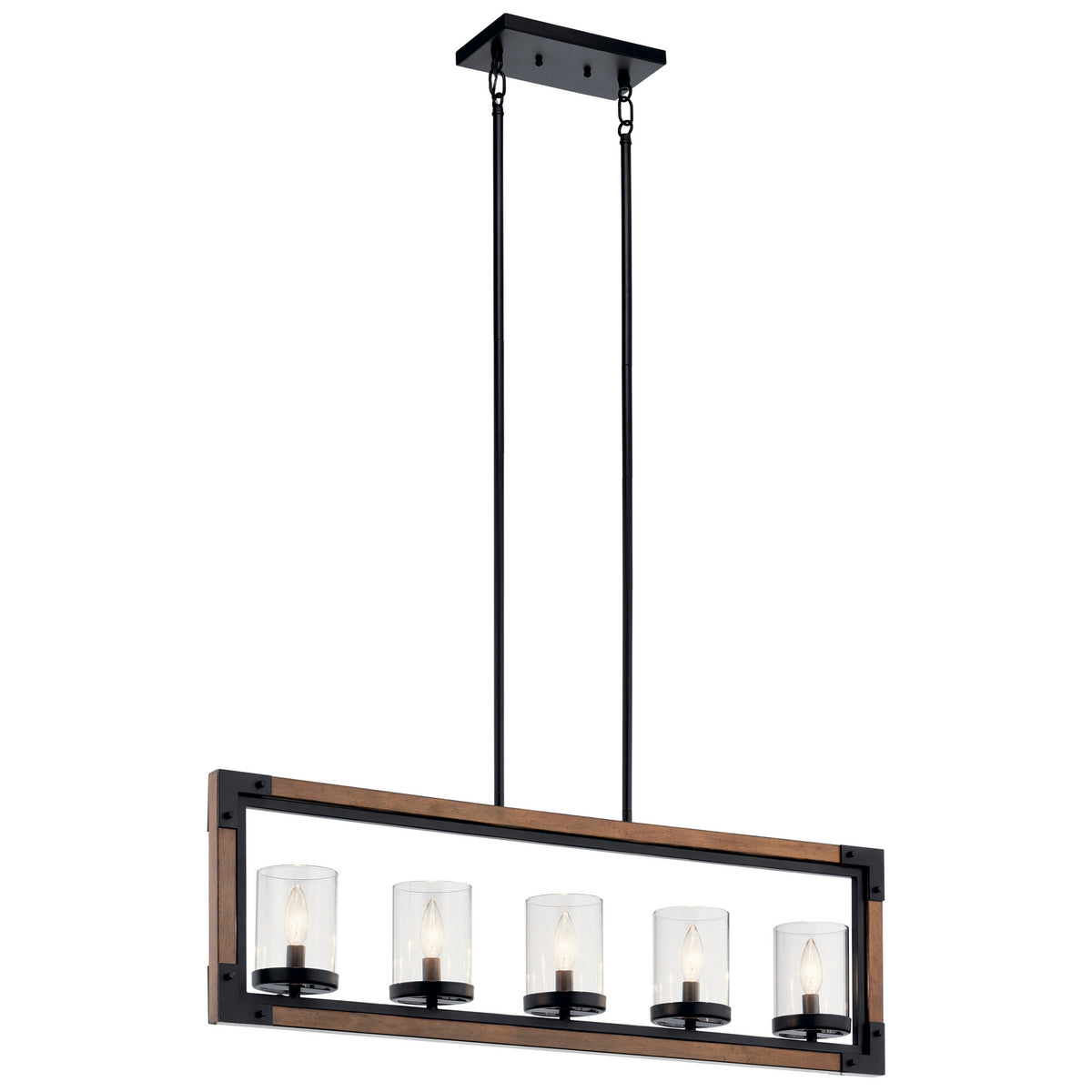 KICHLER 44043AUB Marimount 5 Light Linear Chandelier Auburn Stained