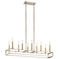 KICHLER 44110PN Finet Ten Light Linear Chandelier Polished Nickel