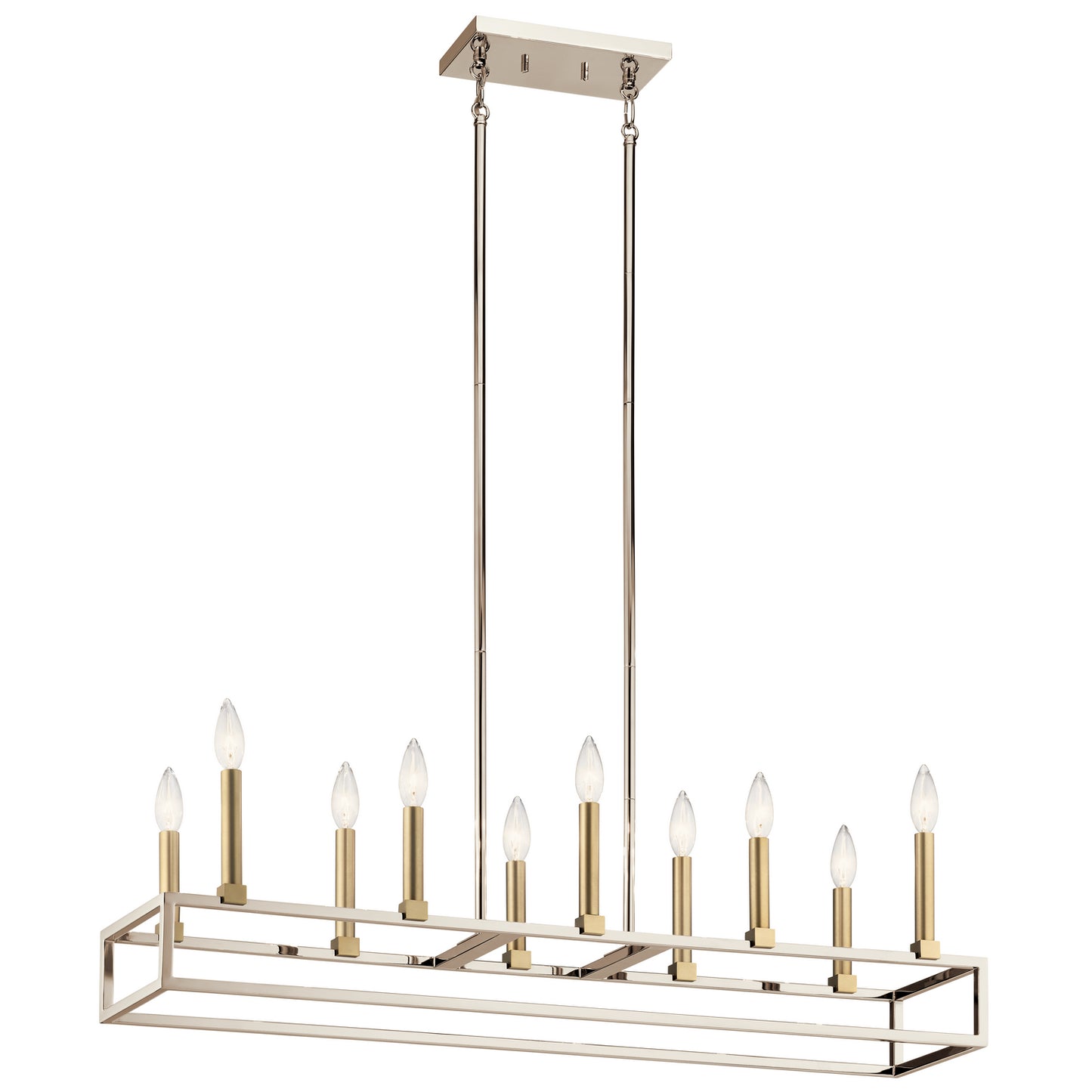 KICHLER 44110Pn Finet Ten Light Linear Chandelier Polished Nickel