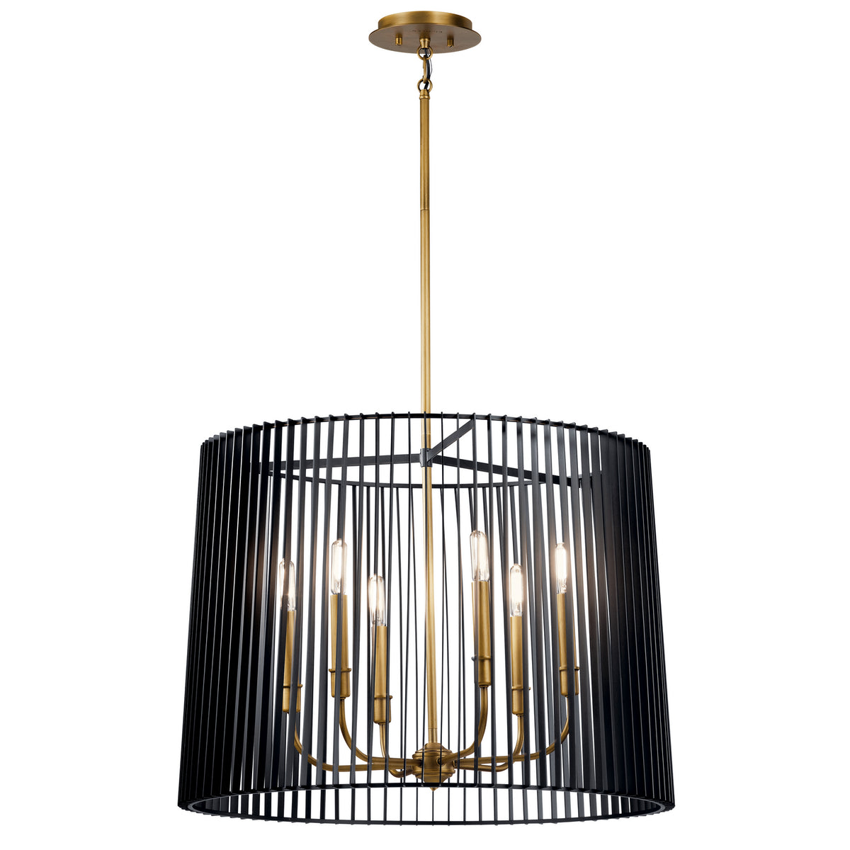 KICHLER 44167BK Linara 6 Light Chandelier Black
