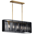 KICHLER 44168BK Linara 5 Light Linear Chandelier Black
