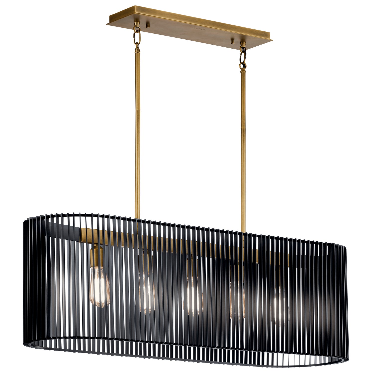 KICHLER 44168BK Linara 5 Light Linear Chandelier Black