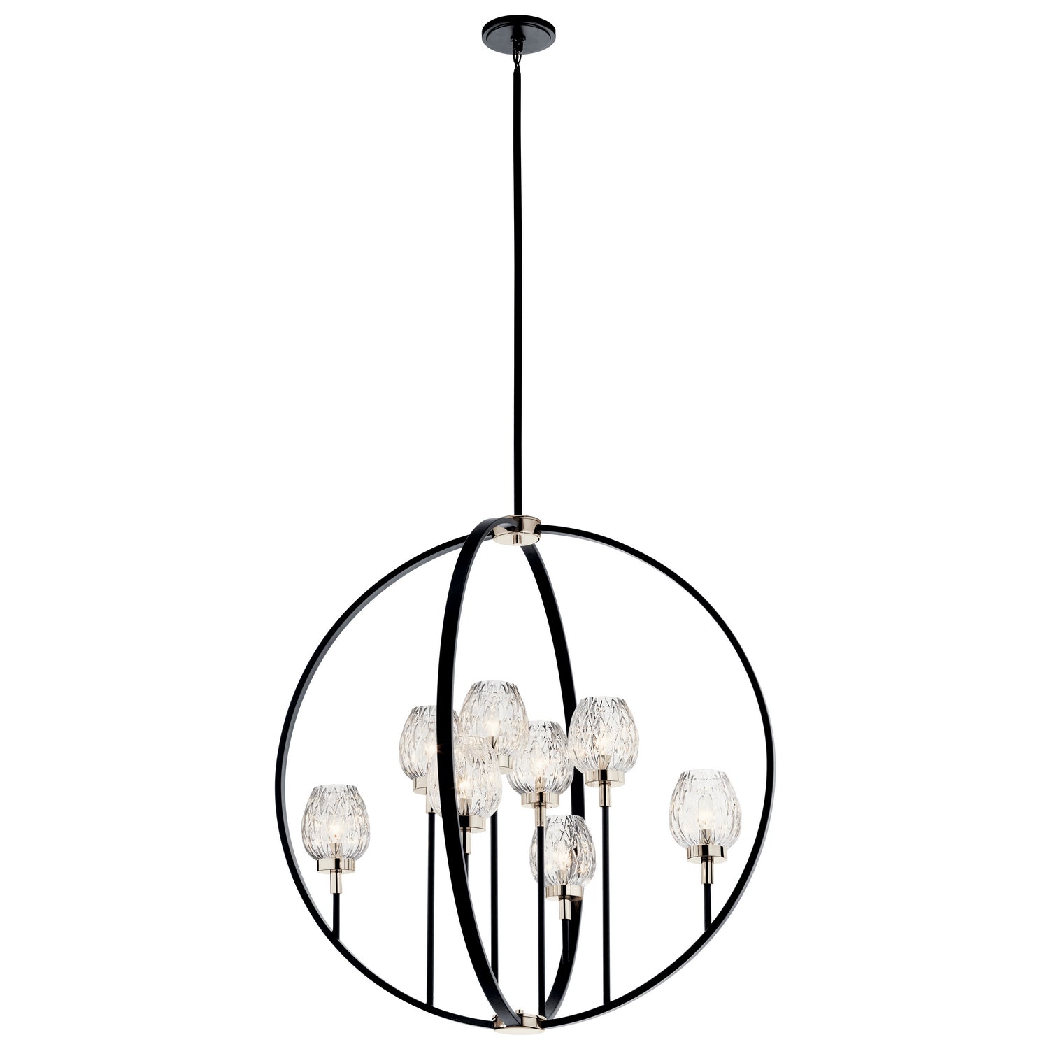 KICHLER 44240BK Moyra 8 Light Chandelier Black