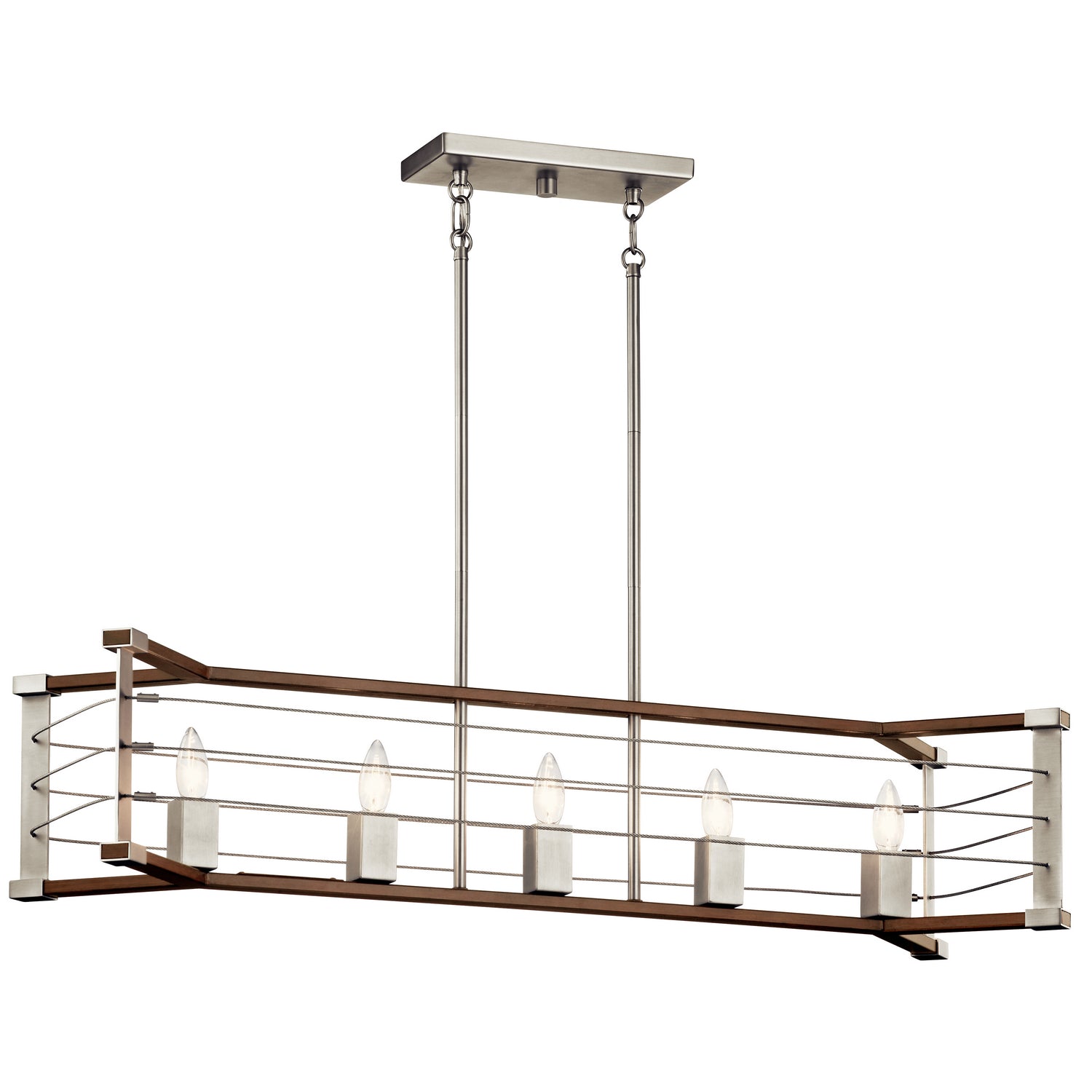KICHLER 44250Ni Lente Five Light Linear Chandelier Brushed Nickel