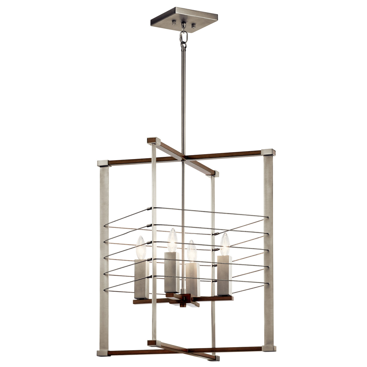 KICHLER 44251NI Lente Four Light Foyer Pendant Brushed Nickel