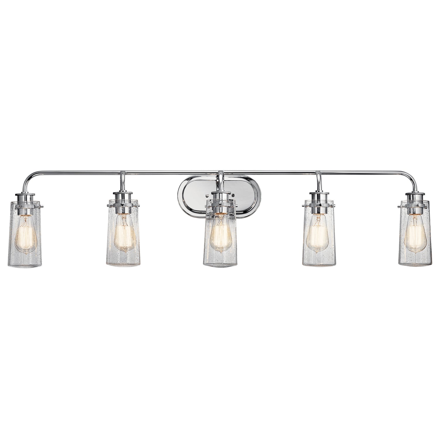 KICHLER 45461CH Braelyn 44" 5 Light Vanity Light With Clear Seeded Glass Chrome