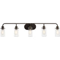 KICHLER 45461OZ Braelyn 44" 5 Light Vanity Light With Clear Seeded Glass Olde Bronze