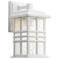 KICHLER 49829WH Beacon Square 12" 1 Light Outdoor Wall Light With Clear Hammered Glass In White
