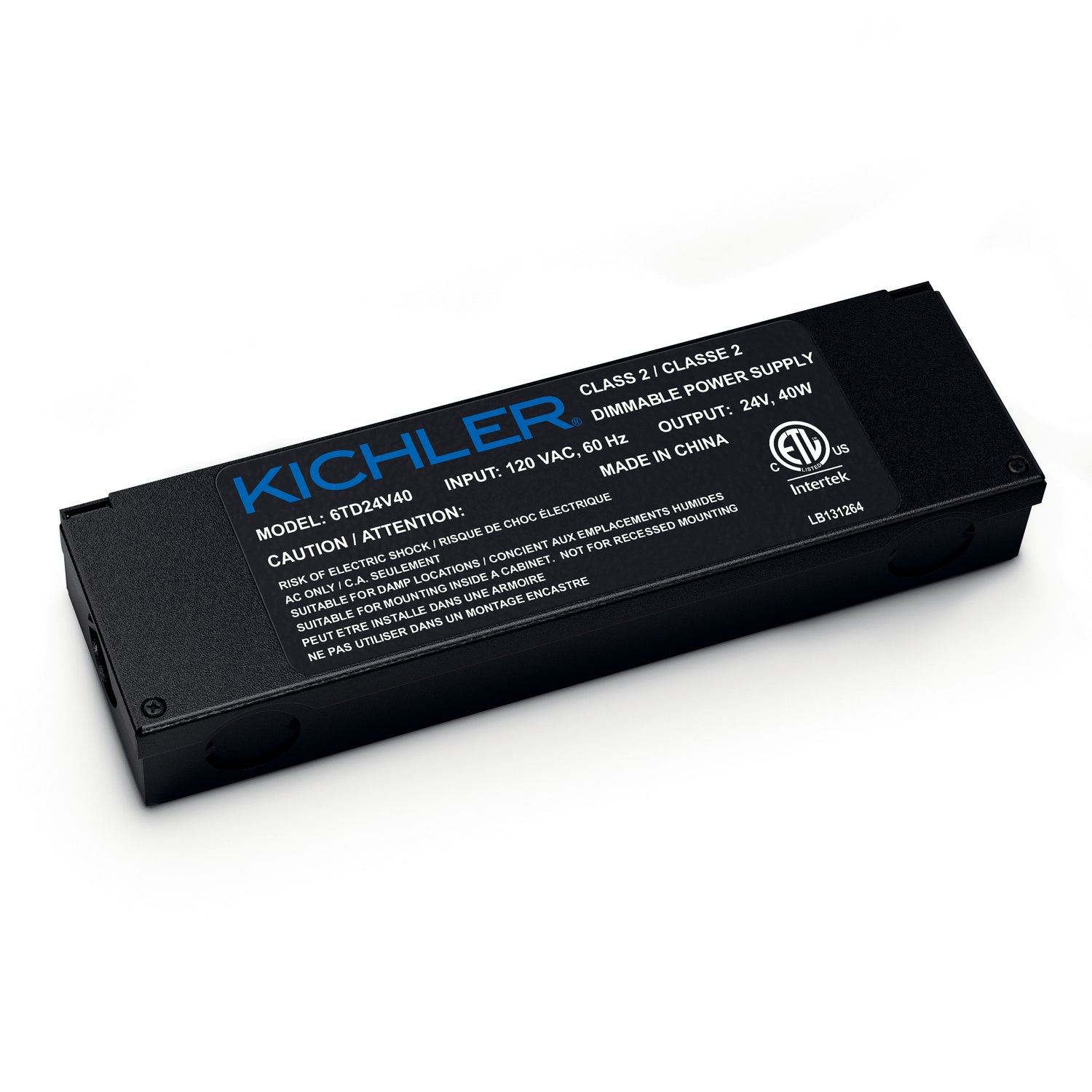 KICHLER 6TD24V40BKT 6Td 24V Dimmable 40W Power Supply Textured Black