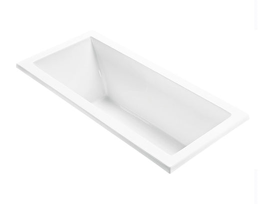 MTI Baths S93-WH-DI Andrea 3 Designer 72" Drop In Acrylic Soaking Tub with Reversible Drain Placement and Overflow in White