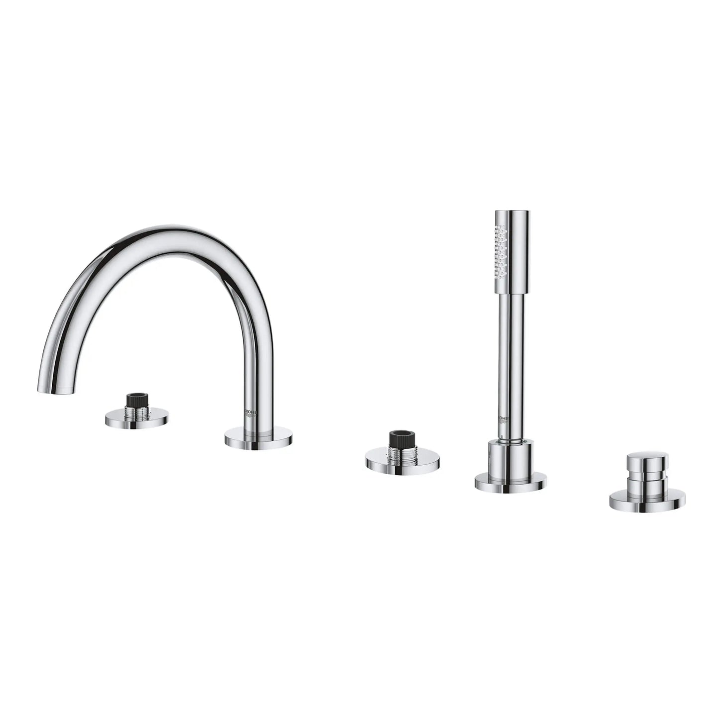 GROHE 25049003 Atrio New 5-Hole 2-Handle Deck Mount Roman Tub Faucet with 1.75 GPM Hand Shower - Chrome