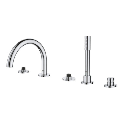 GROHE 25049003 Atrio New 5-Hole 2-Handle Deck Mount Roman Tub Faucet with 1.75 GPM Hand Shower - Chrome