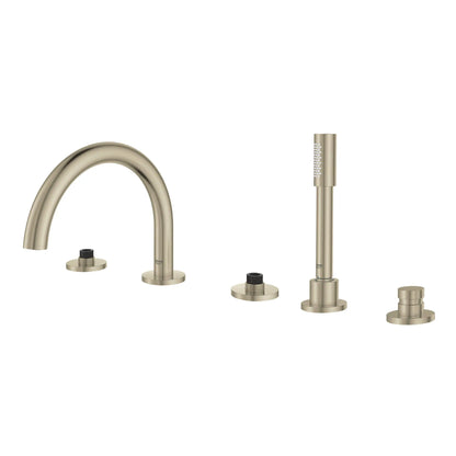 GROHE 25049EN3 Atrio New 5-Hole 2-Handle Deck Mount Roman Tub Faucet with 1.75 GPM Hand Shower - Brushed Nickel