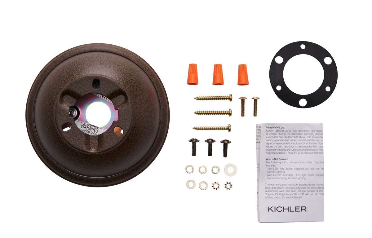 KICHLER 337008TZP Flush Mount Kit Tannery Bronze