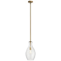 KICHLER 42047NBR Everly 17.75" 1 Light Hour Glass Pendant Clear Glass Natural Brass