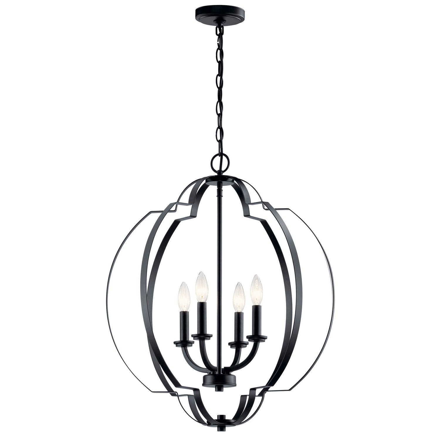KICHLER 42138BK Voleta 26.25" 4 Light Foyer Pendant Black