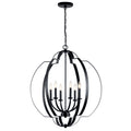 KICHLER 42139BK Voleta 27.75" 6 Light Foyer Chandelier Black