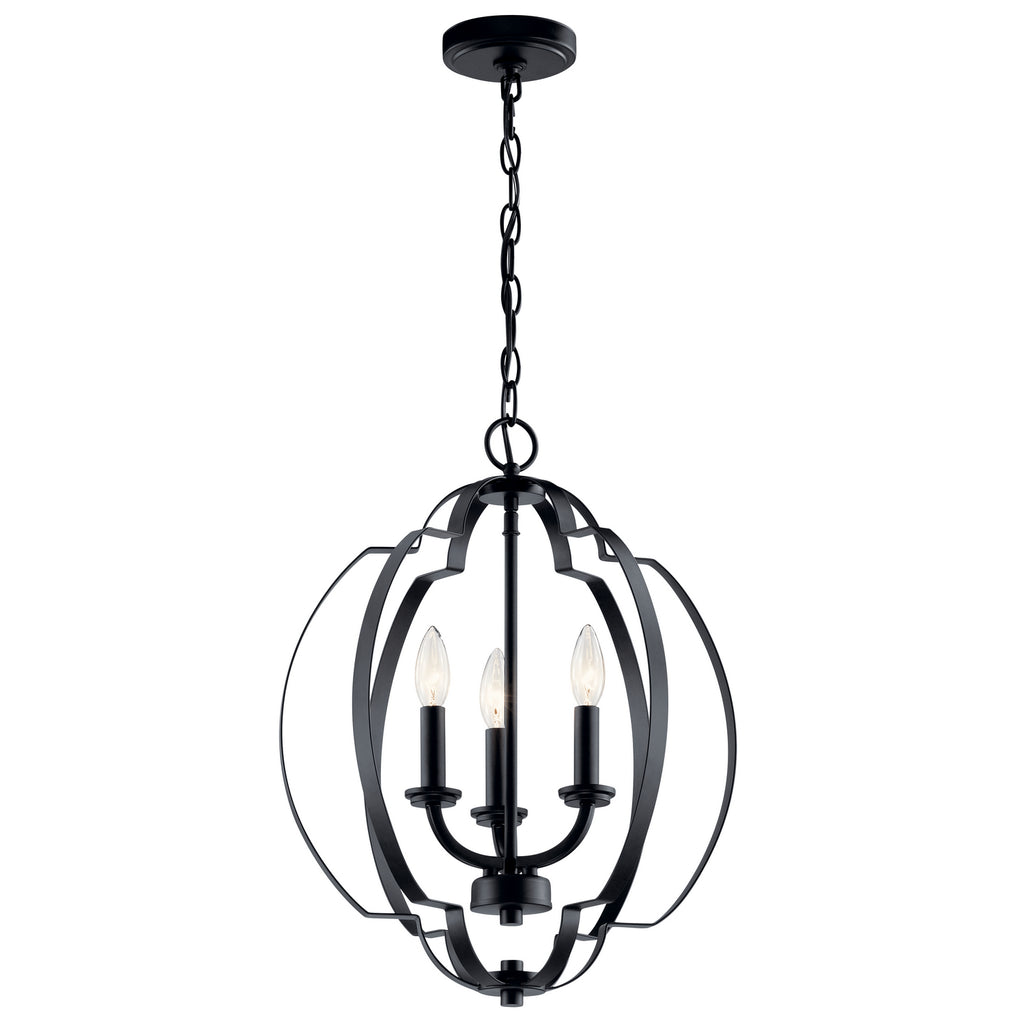 KICHLER 42140BK Voleta 20.75" 3 Light Pendant Black