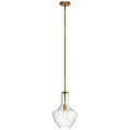 KICHLER 42141NBR Everly 15.25" 1 Light Bell Pendant Clear Glass Natural Brass