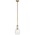 KICHLER 42456NBR Everly 13.75" 1 Light Hour Glass Pendant Clear Glass Natural Brass