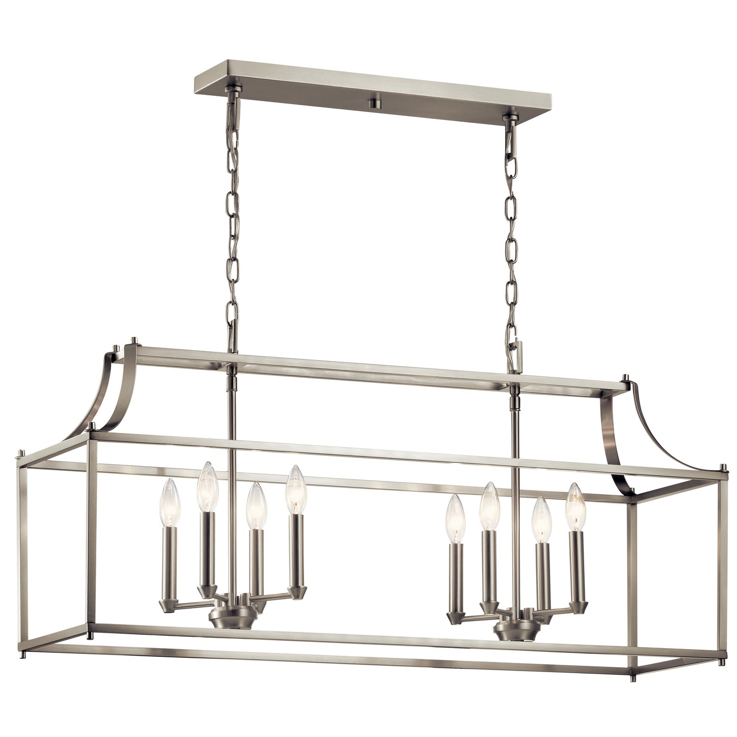 KICHLER 42497NI Morrigan 40" 8 Light Linear Chandelier Brushed Nickel