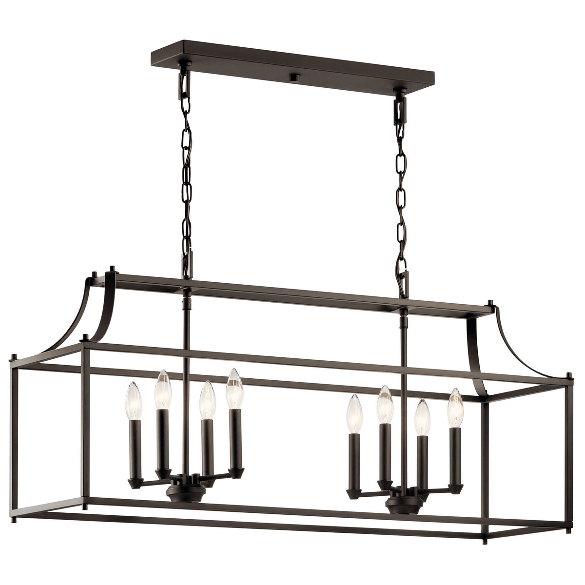 KICHLER 42497OZ Morrigan 40" 8 Light Linear Chandelier Olde Bronze