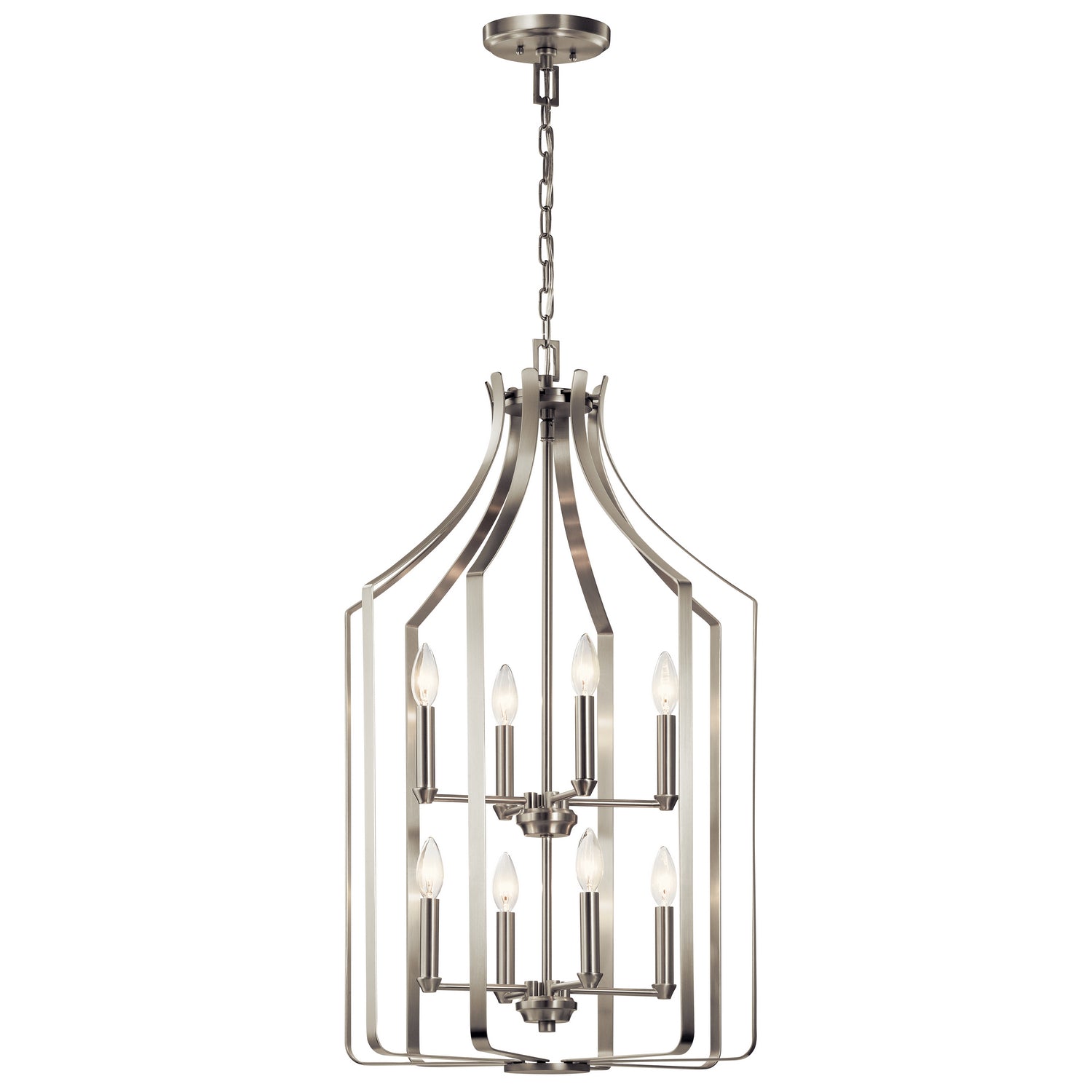 KICHLER 42498NI Morrigan 19" 8 Light Foyer Chandelier Brushed Nickel