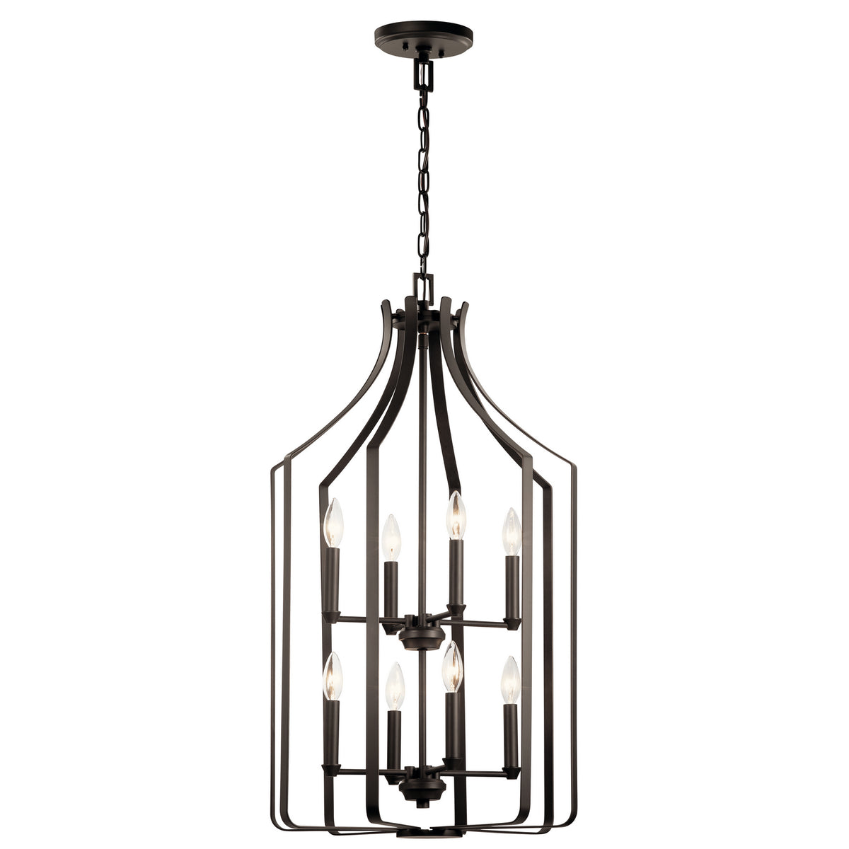KICHLER 42498OZ Morrigan 19" 8 Light Foyer Chandelier Olde Bronze