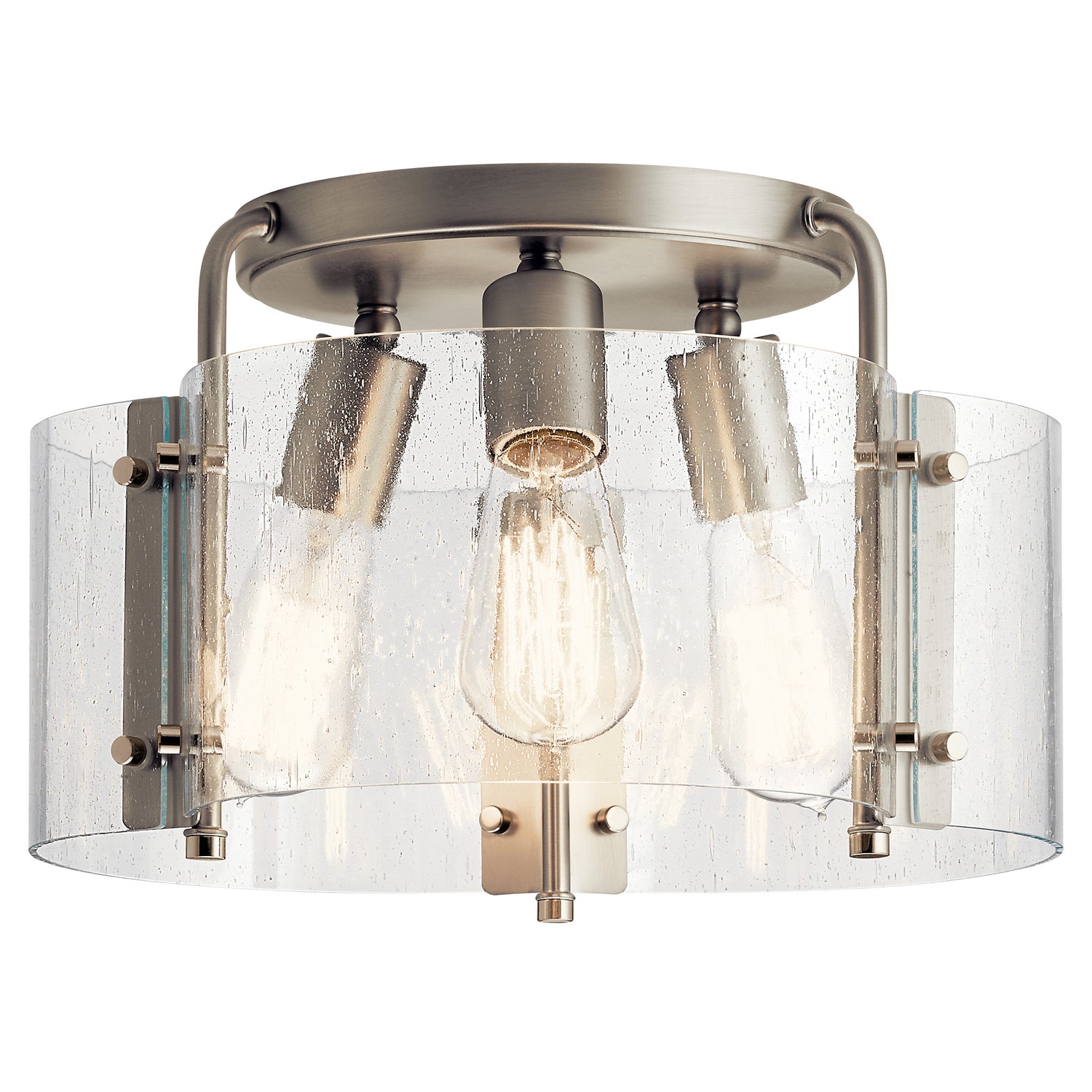 KICHLER 42954NI Thoreau 14" 3 Light Semi Flush Brushed Nickel