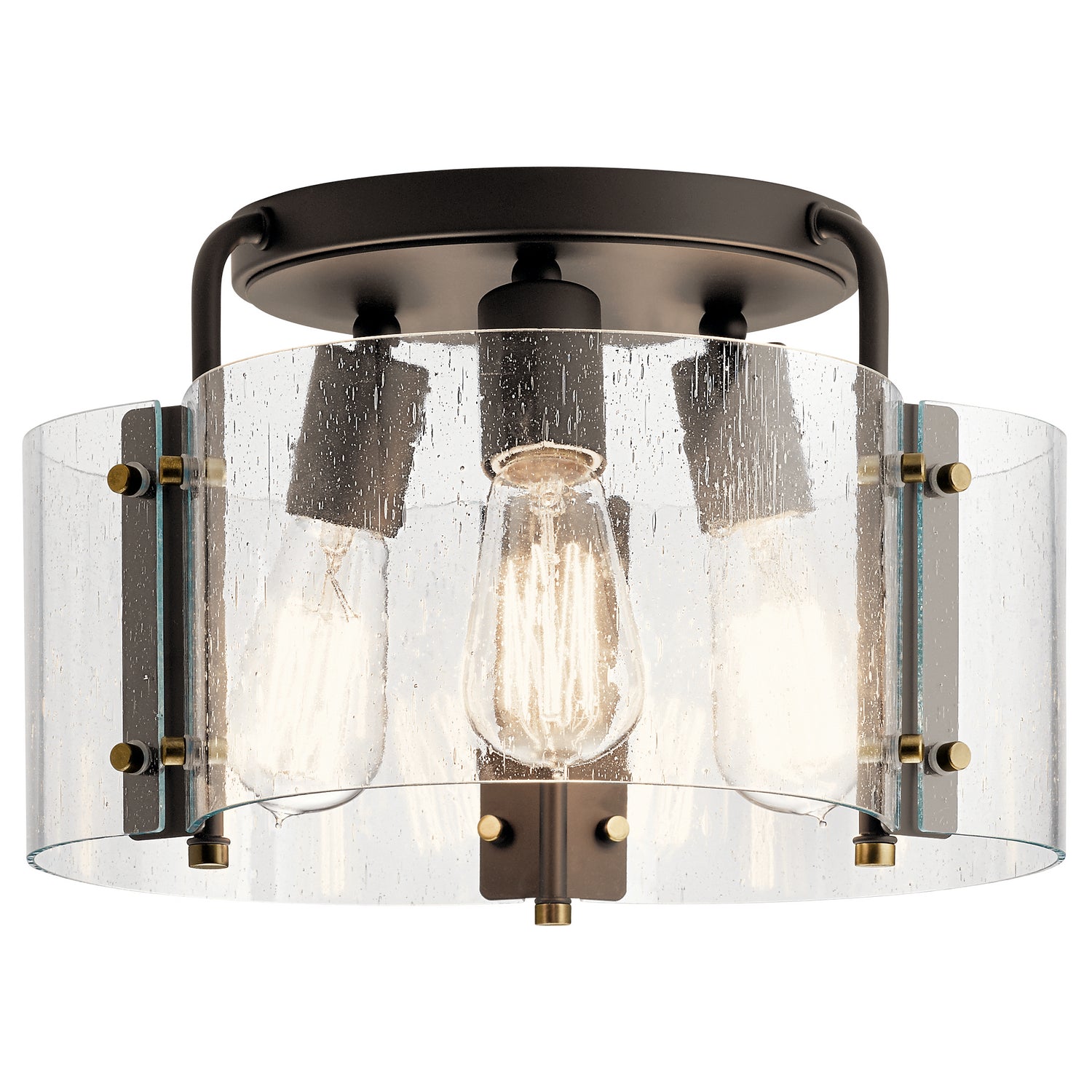 KICHLER 42954Oz Thoreau Three Light Semi Flush Mount Olde Bronze