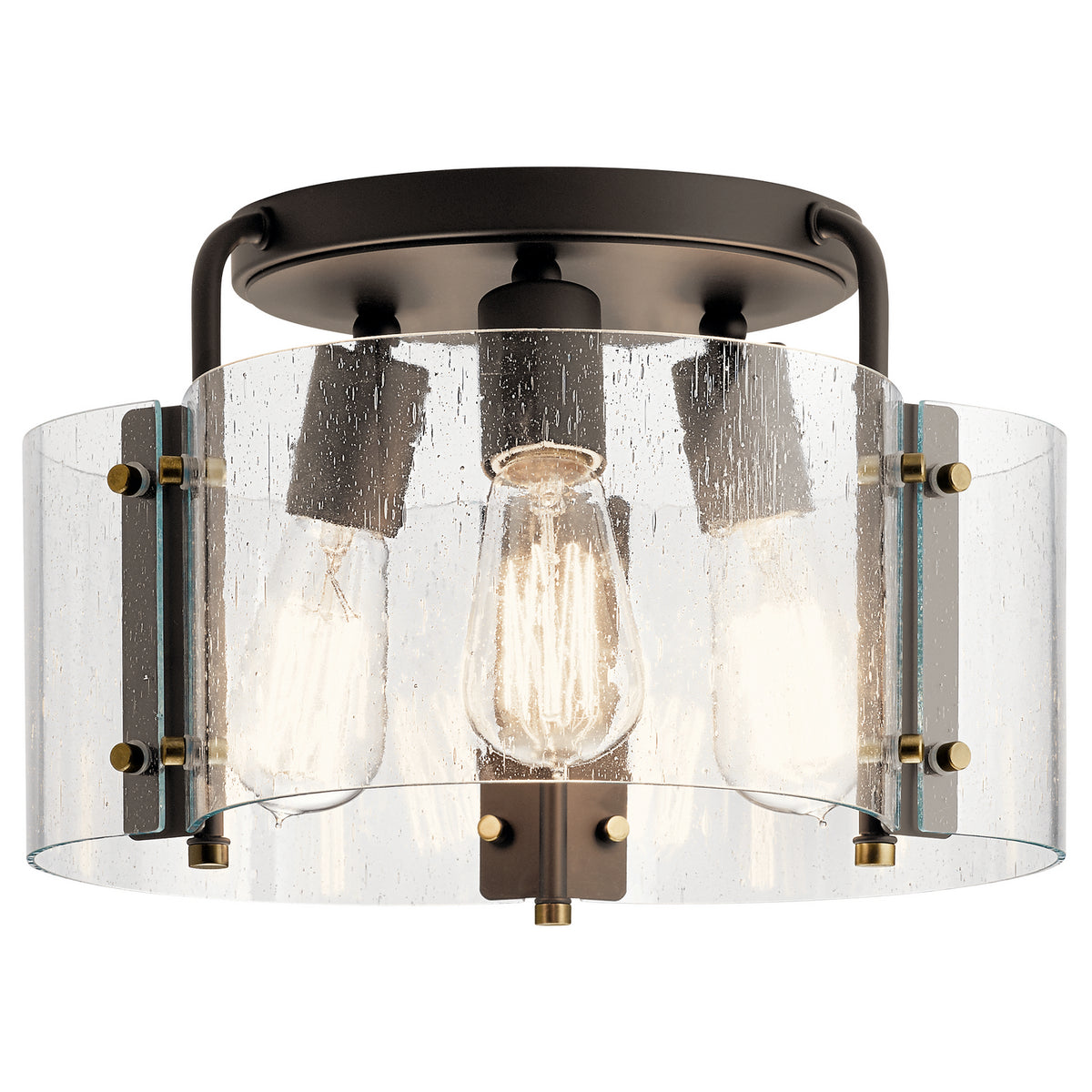 KICHLER 42954OZ Thoreau Three Light Semi Flush Mount Olde Bronze