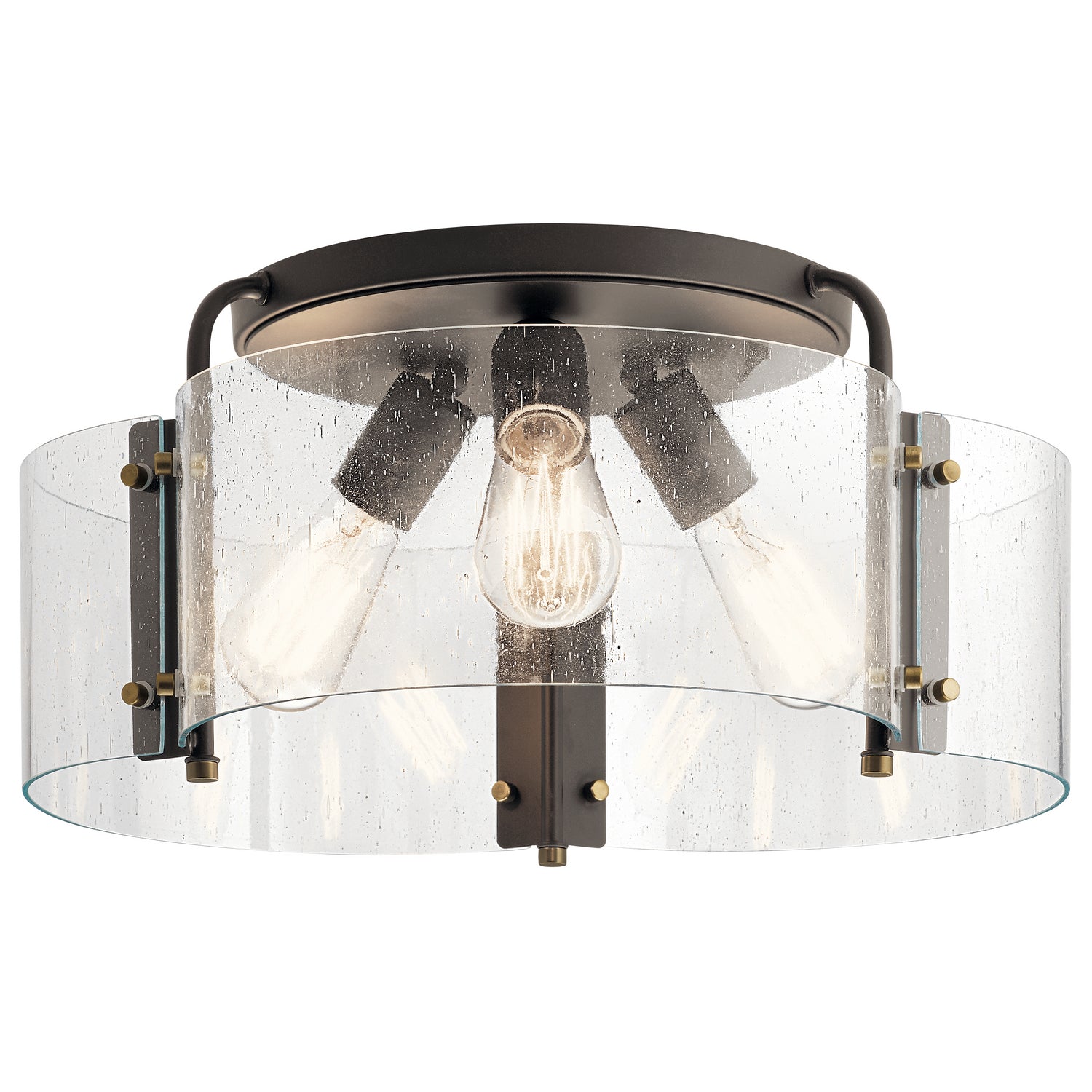 KICHLER 42955OZ Thoreau 18" 3 Light Semi Flush Olde Bronze