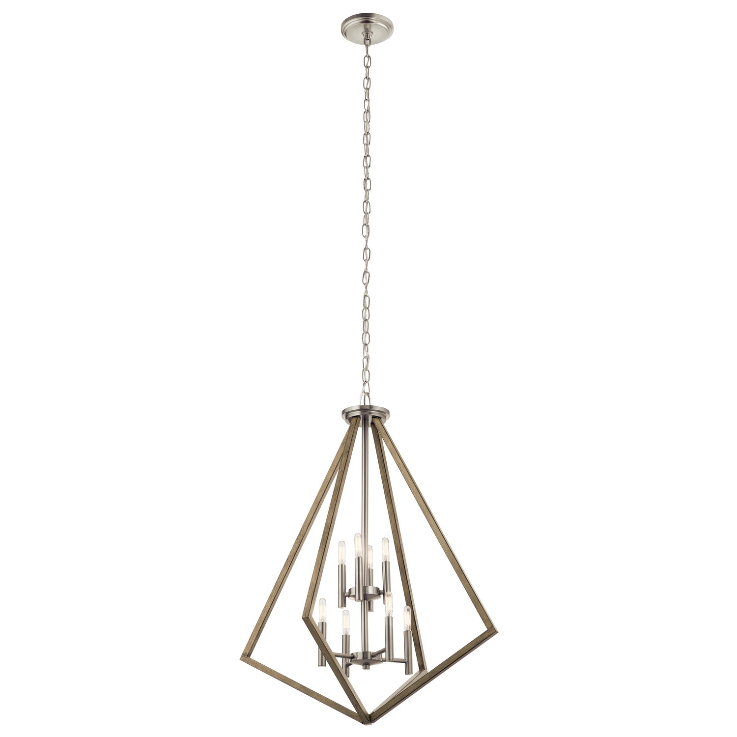KICHLER 43036DAG Deryn 24" 8 Light 2 Tier Chandelier Distressed Antique Grey