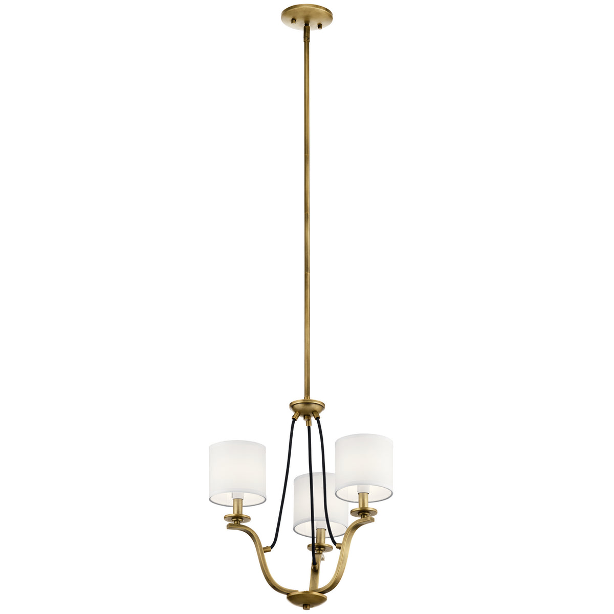 KICHLER 43531NBR Thisbe 18" 3 Light Mini Chandelier Natural Brass