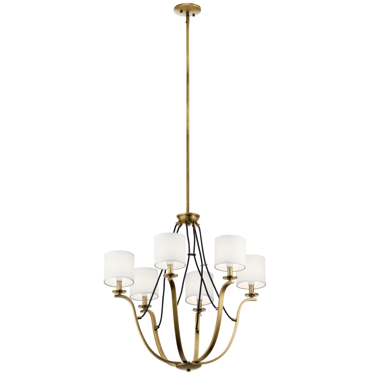 KICHLER 43532NBR Thisbe 27.5" 6 Light Chandelier Natural Brass